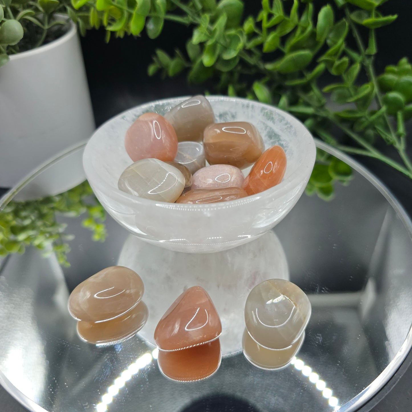 Peach & Gray Moonstone tumble