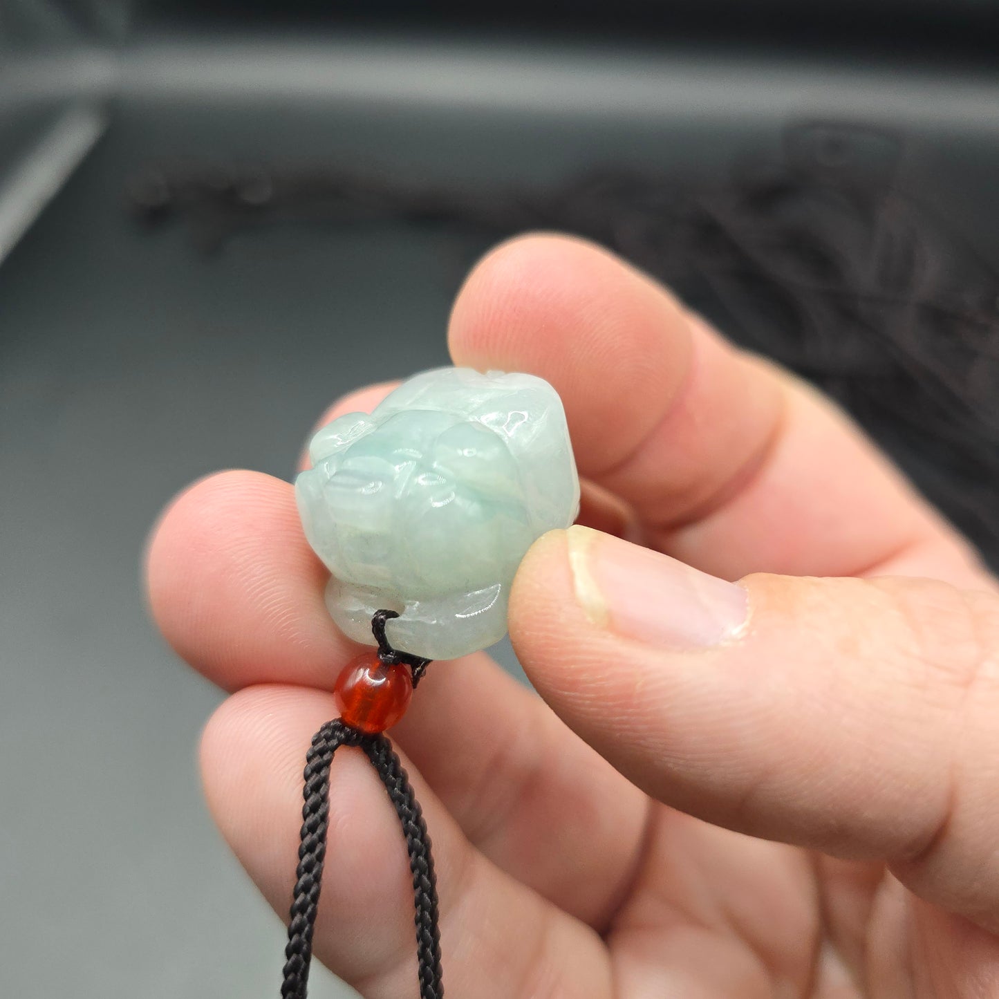 Jade pig necklace