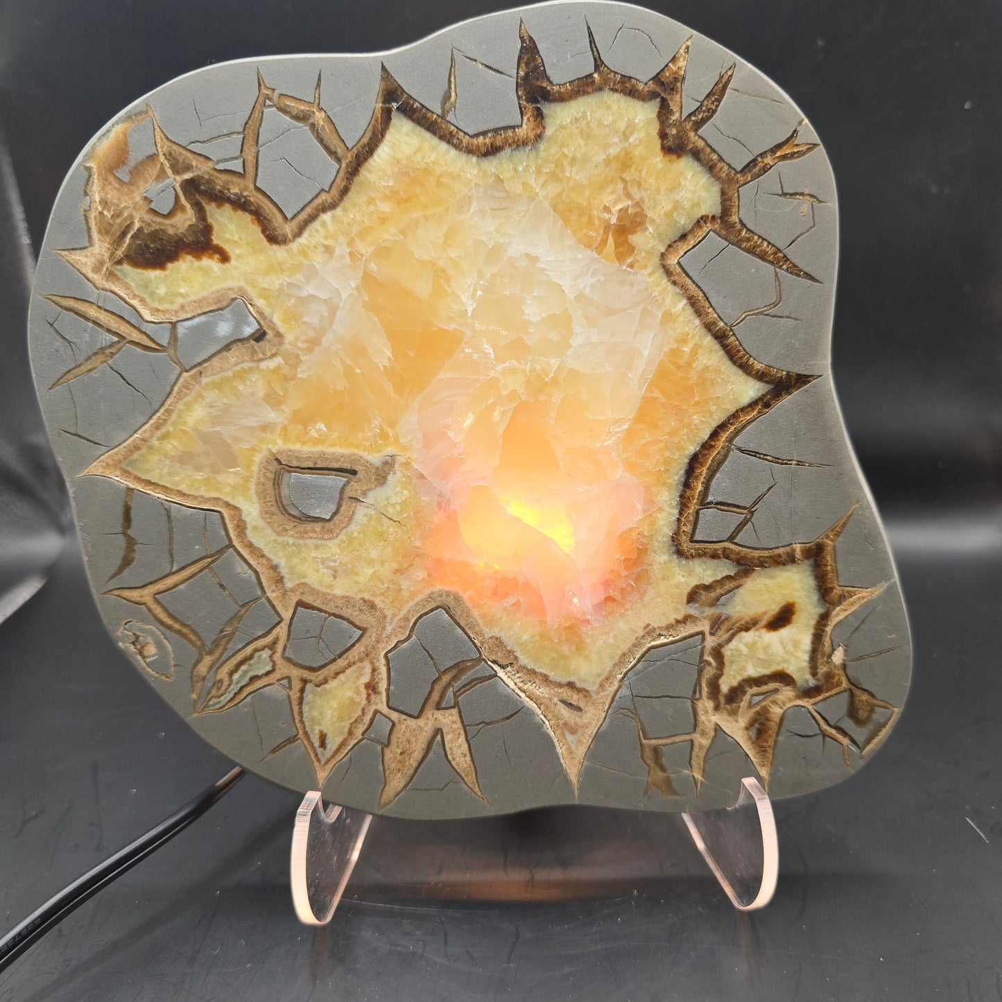 Septarian slab w night light #5