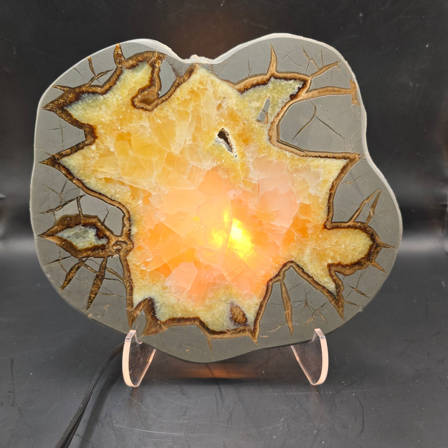 Septarian slab w night light #6