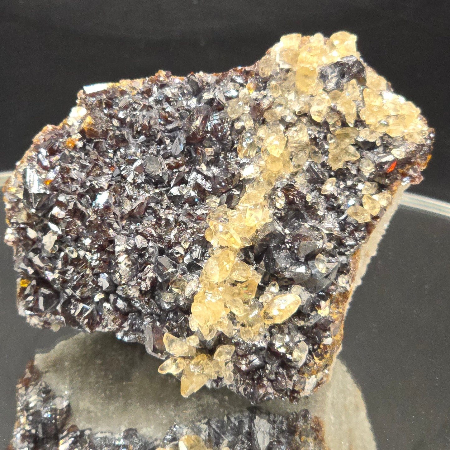 Sphalerite w calcite from Elmwood Mine Tennessee