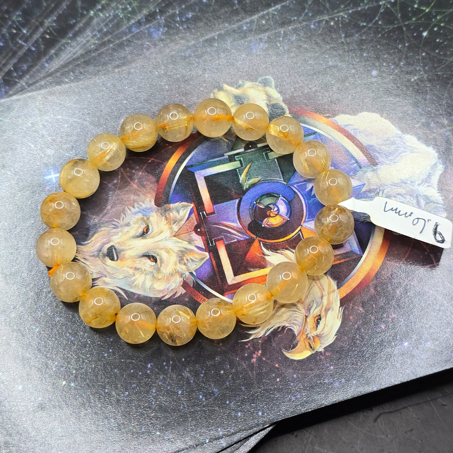 Rutilated quartz bracelet 9.6mm