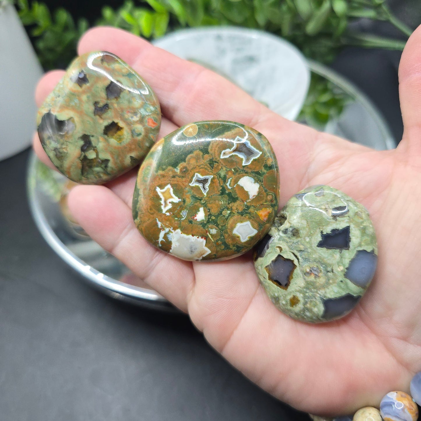 Rainforest jasper coin