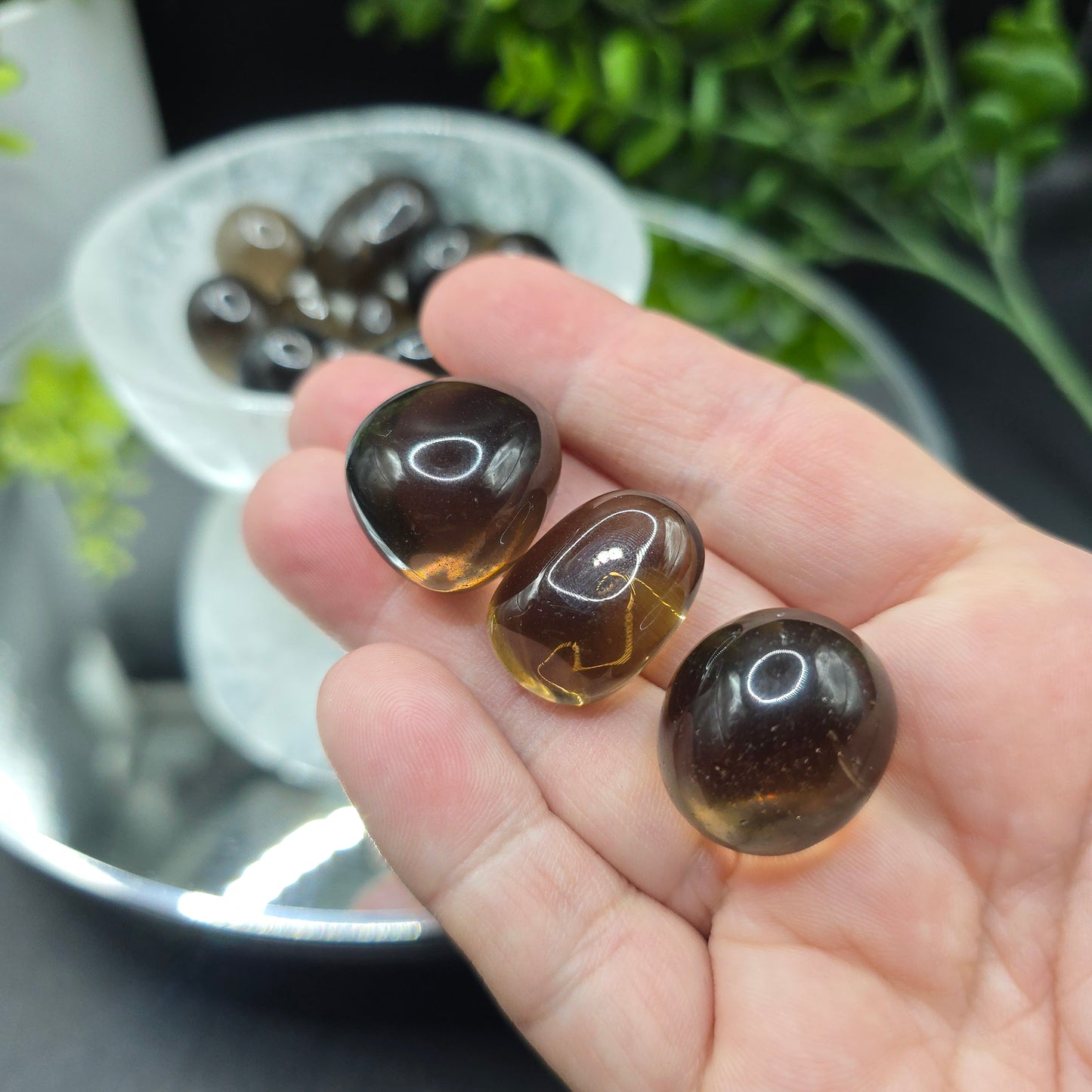 Smoky quartz tumble
