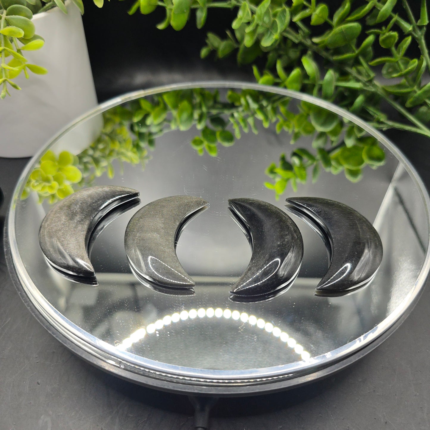 Silver sheen Obsidian moon
