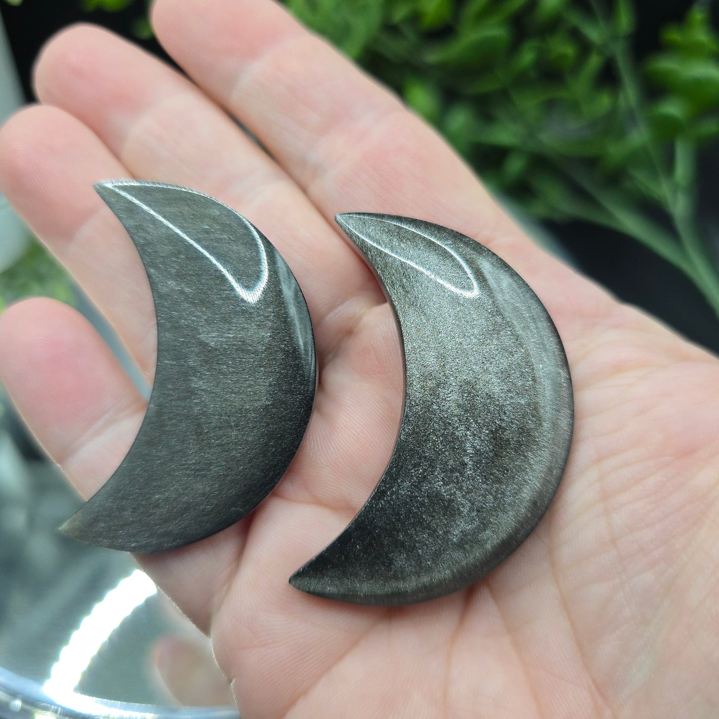 Silver sheen Obsidian moon