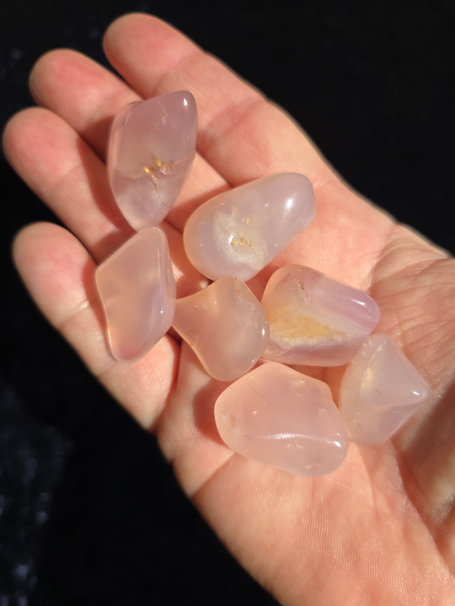 Pink Chalcedony tumble from China