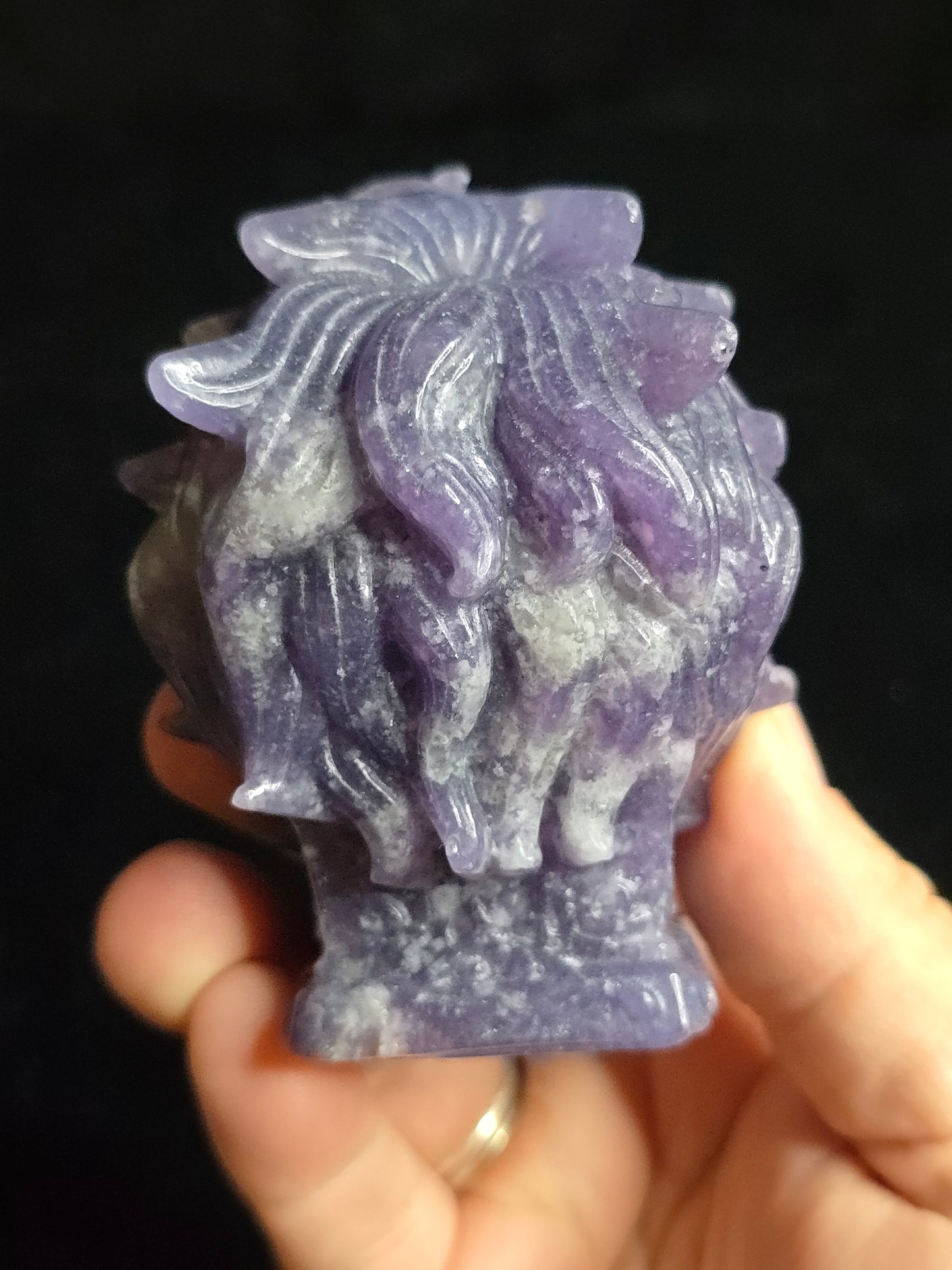 Lepidolite Lion Carving