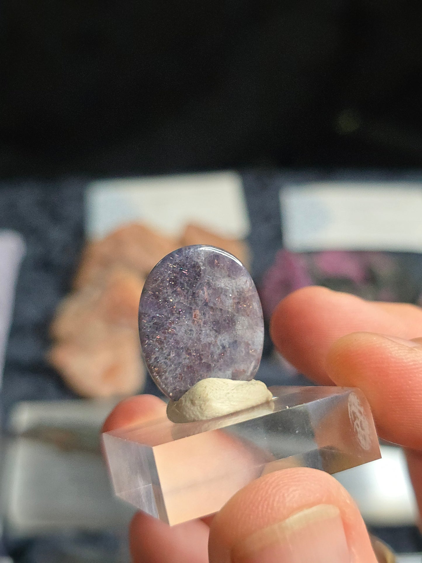 Iolite with Sunstone Cabochon