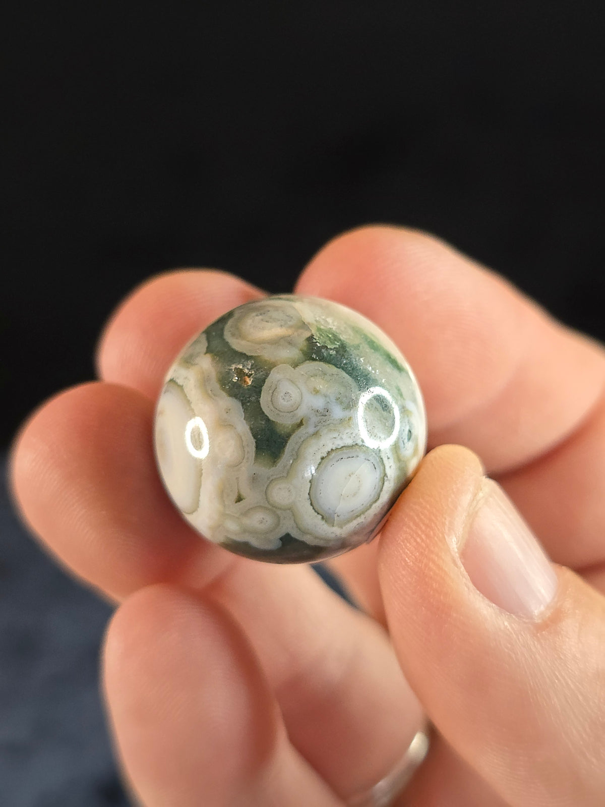 Ocean jasper sphere vein 1-2