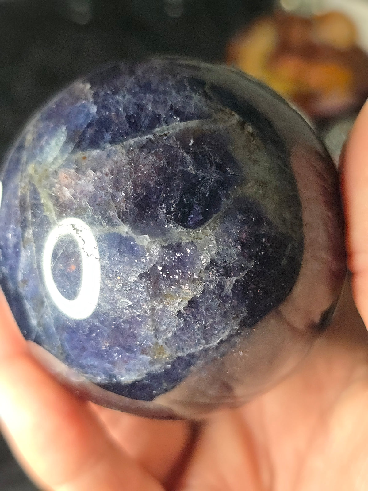 Iolite w Sunstone sphere