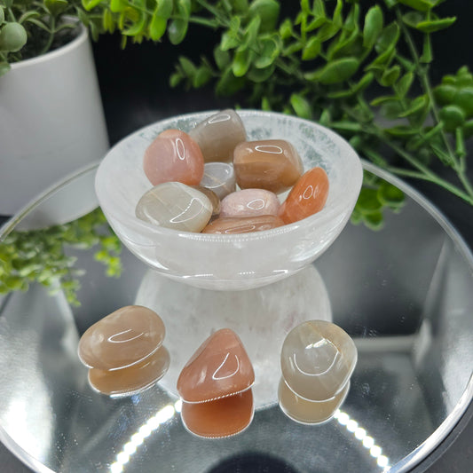 Peach & Gray Moonstone tumble