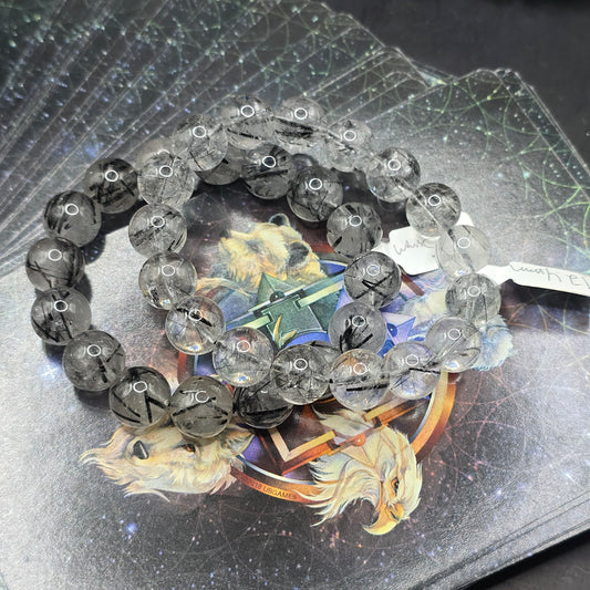 Tourmalinated Quartz bracelet 12.5mm