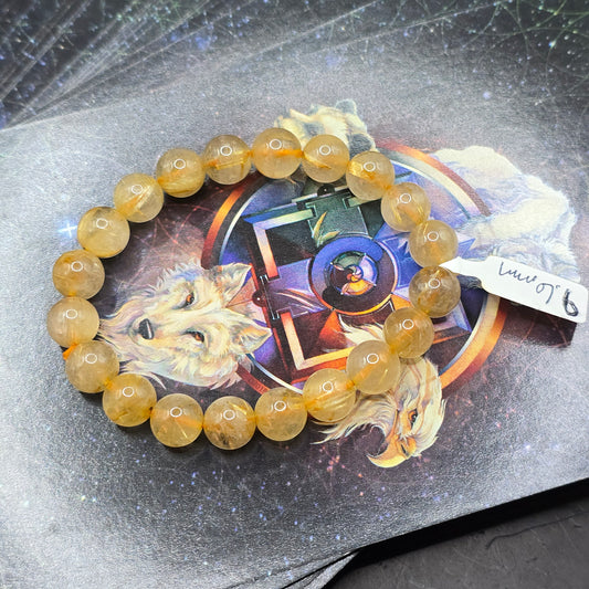 Rutilated quartz bracelet 9.6mm