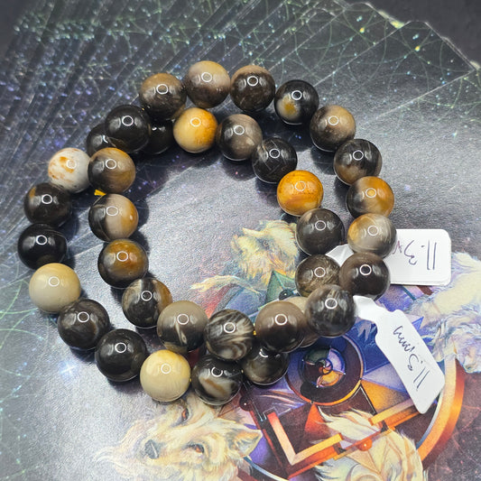Fossilized Palm Root bracelet 11.3 mm