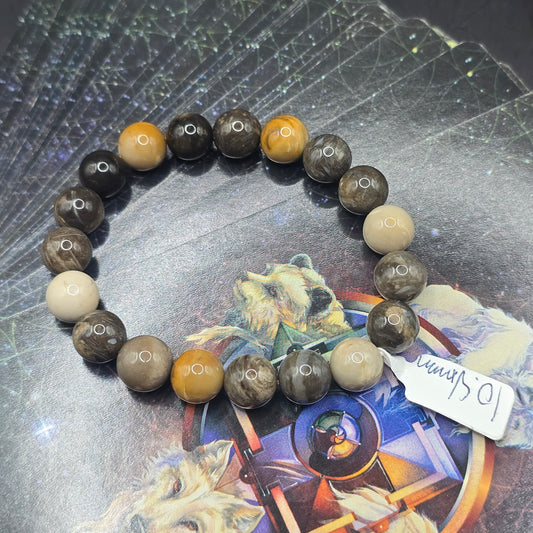Fossilized Palm Root bracelet 10.4 mm