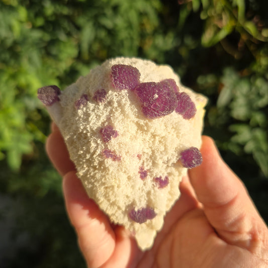 Magenta Fluorite on quartz Mexico