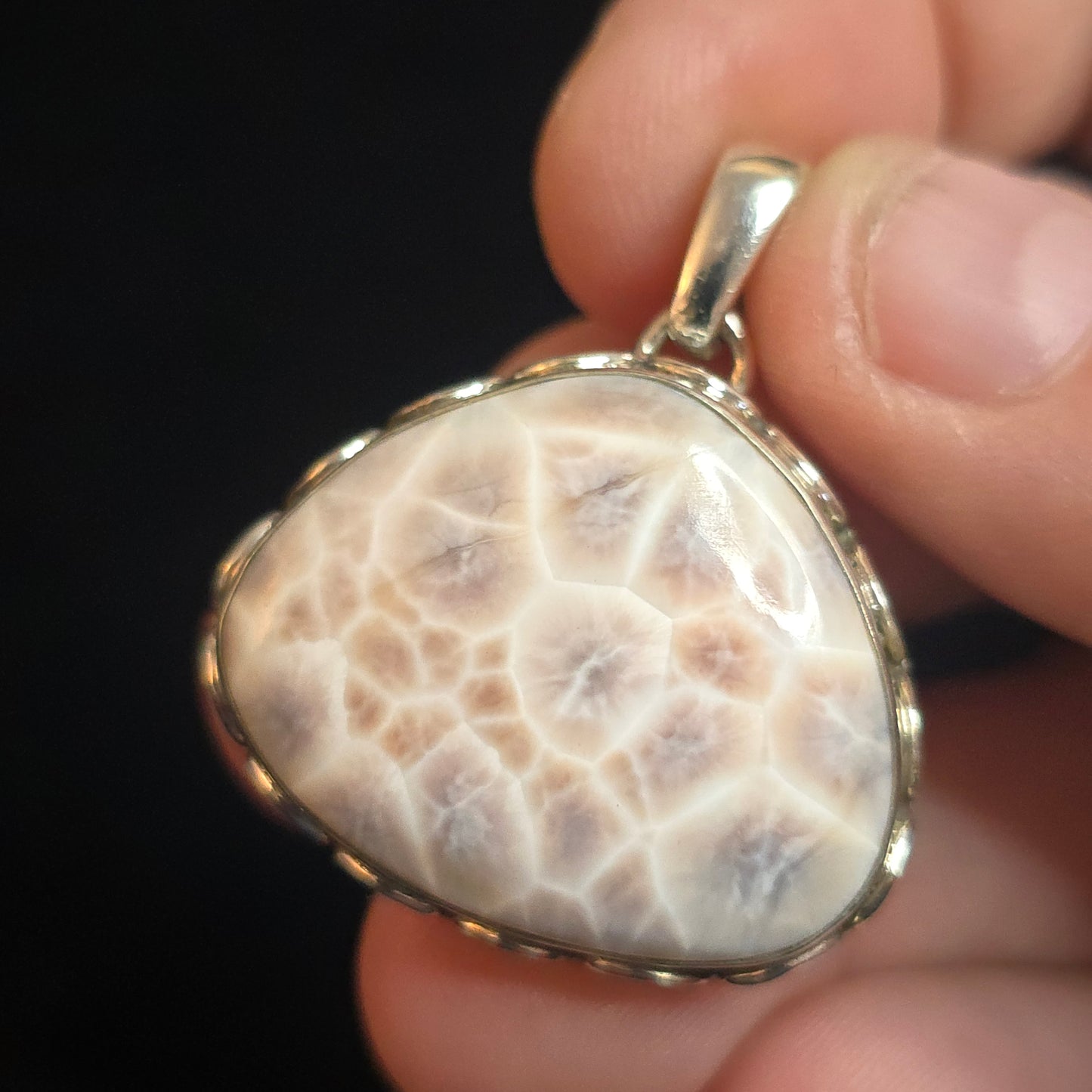 Pink Natrolite pendant