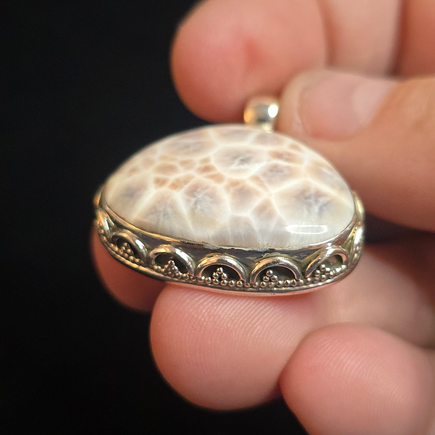 Pink Natrolite pendant