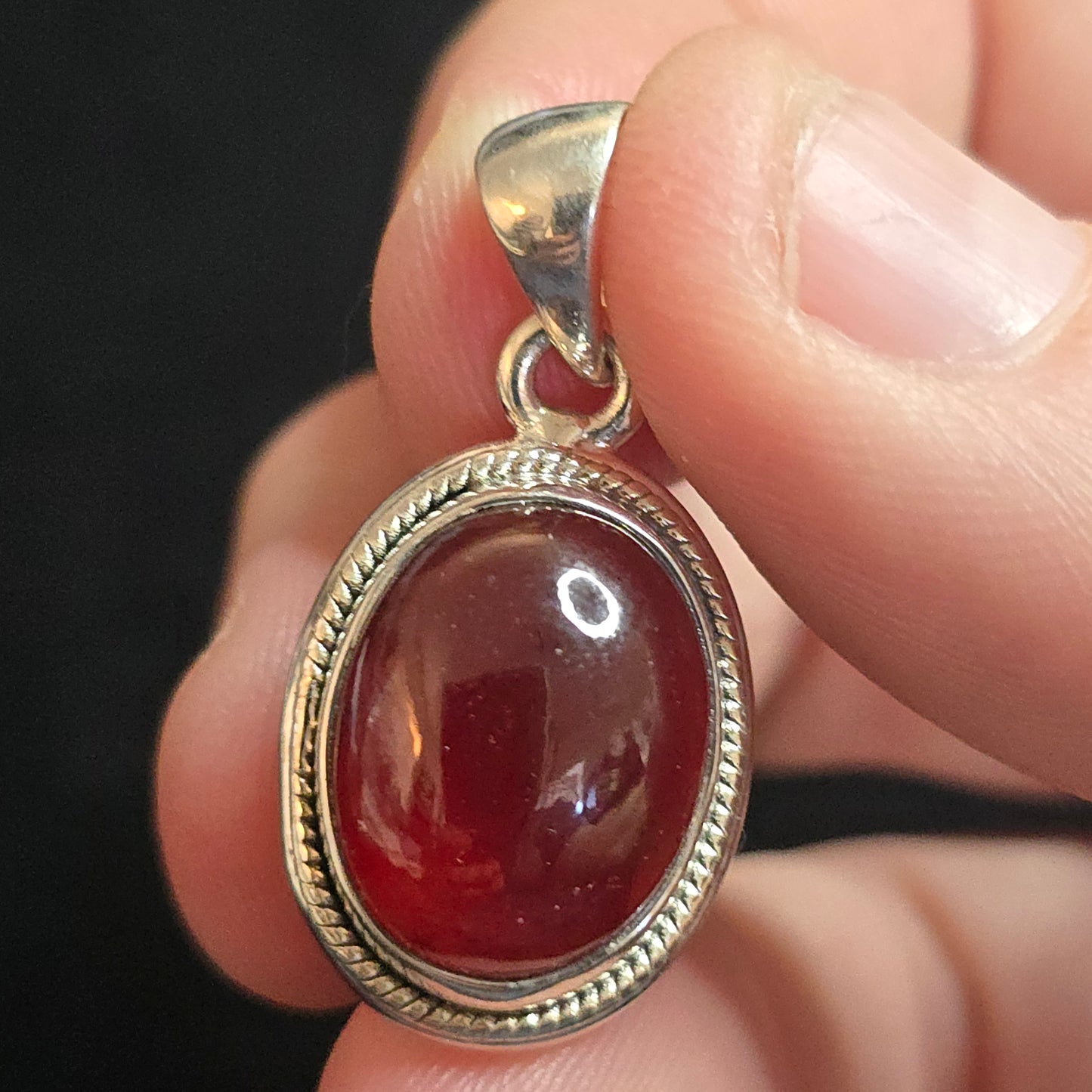 Hessonite garnet pendant