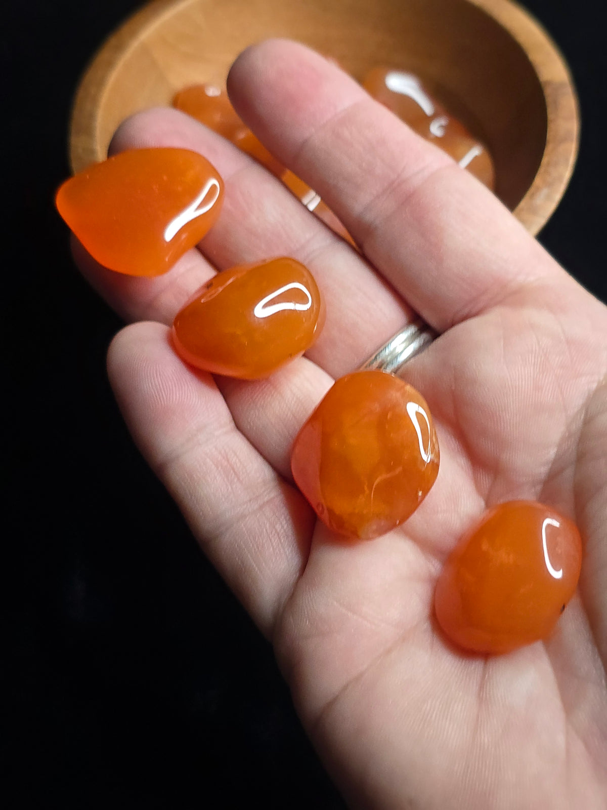 Carnelian tumble from Botswana
