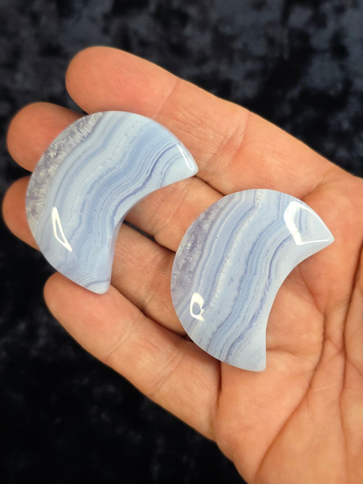 Blue Lace Agate Moons