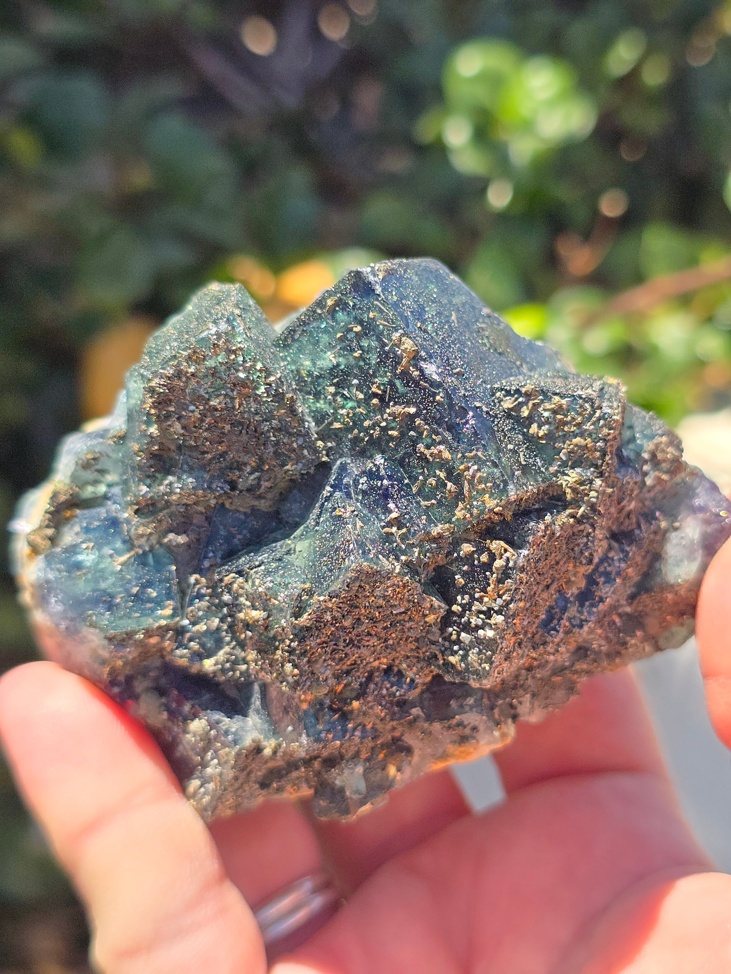 Fluorite w pyrite from Nigeria