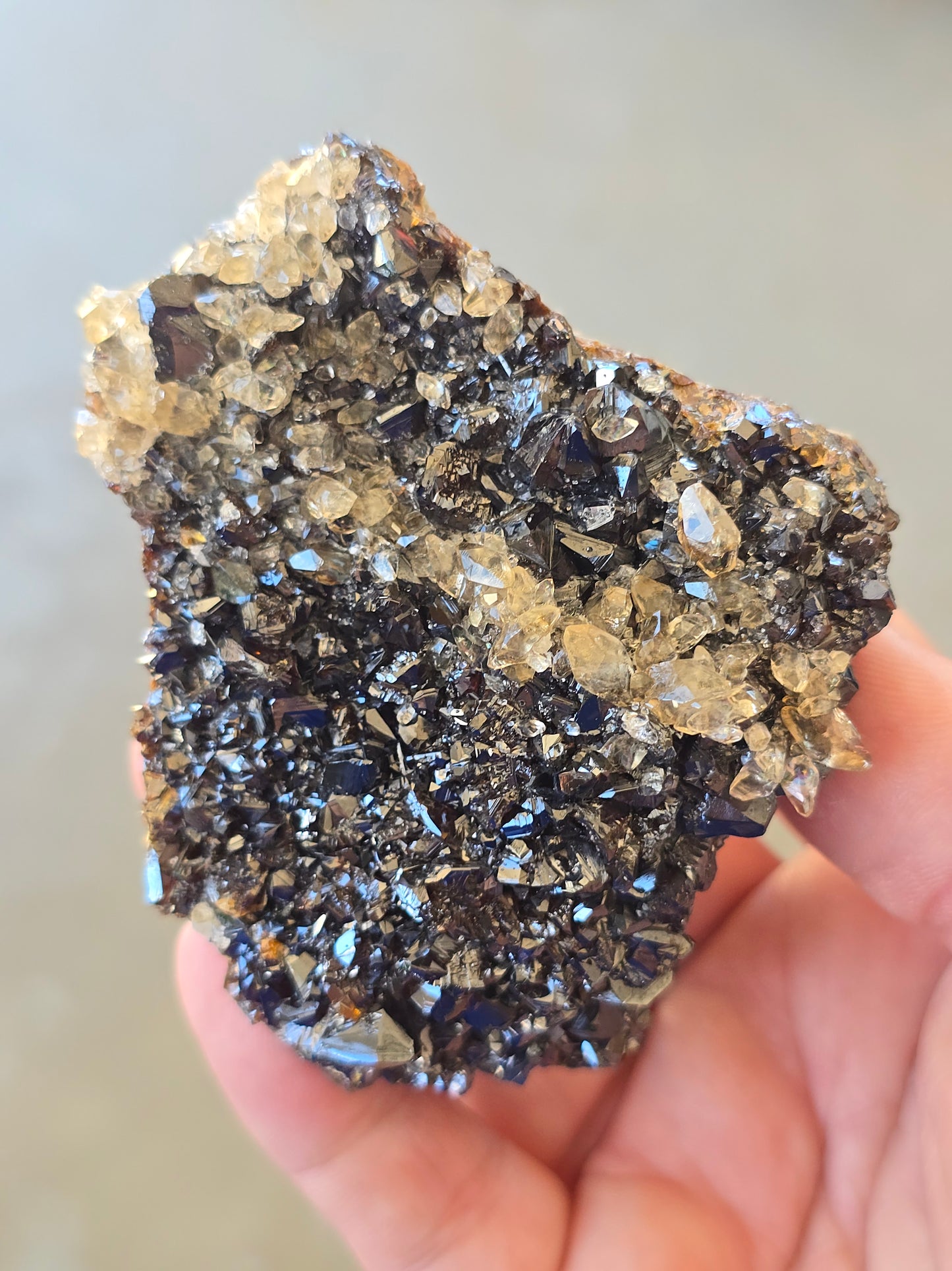 Sphalerite w calcite from Elmwood Mine Tennessee