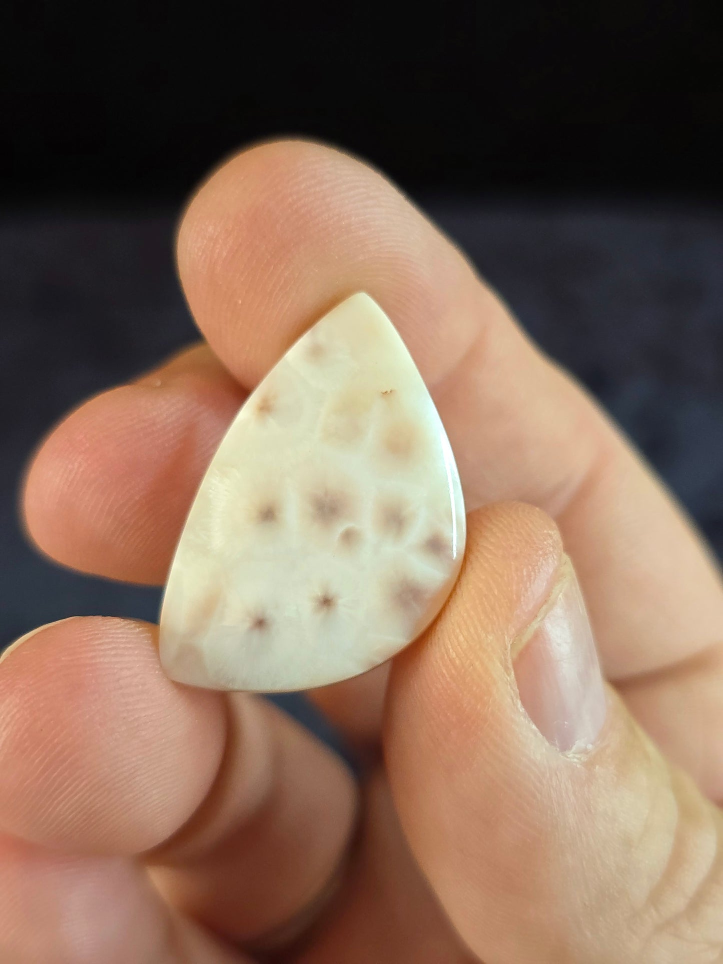 Pink Natrolite cabochon