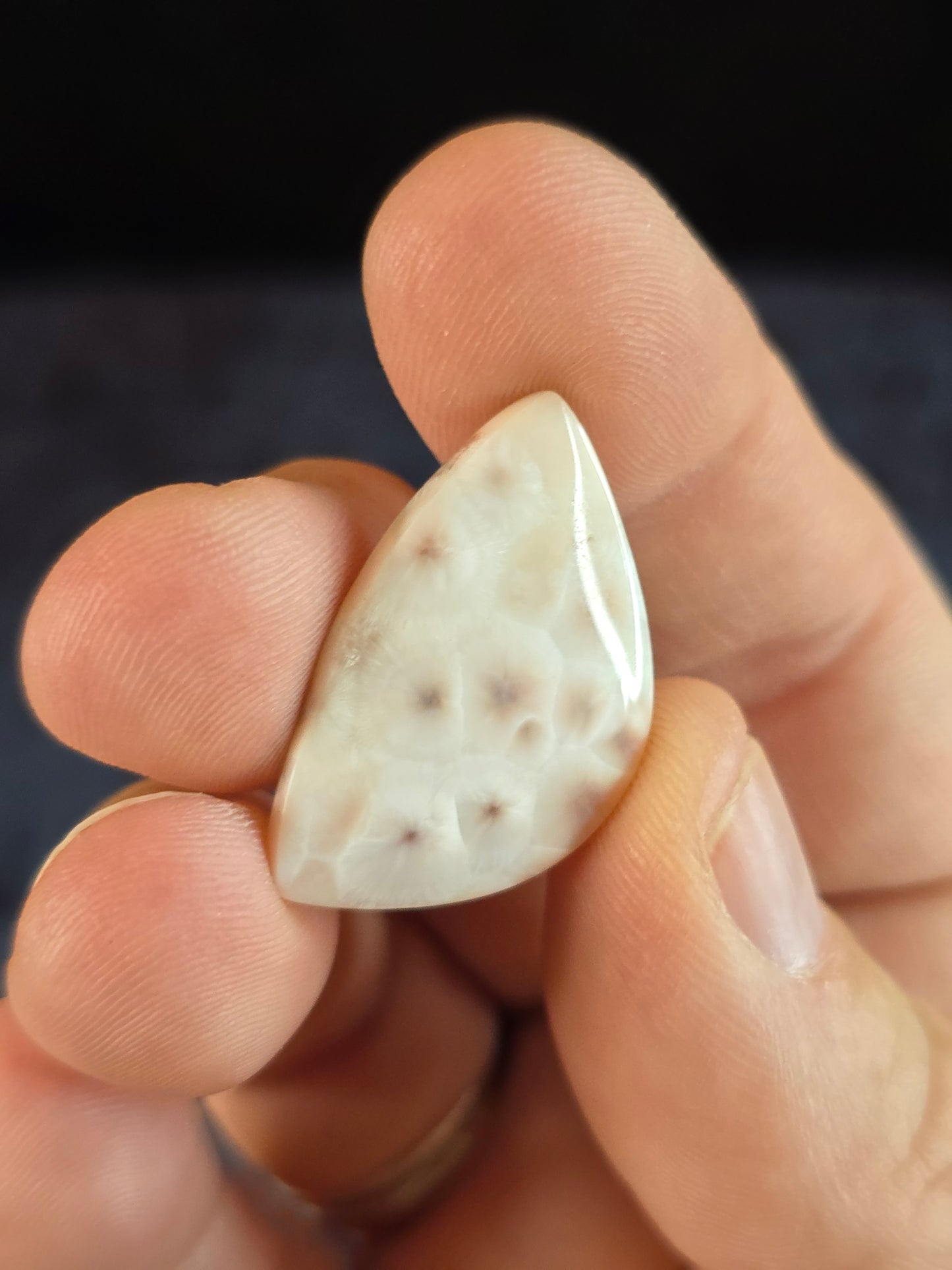 Pink Natrolite cabochon
