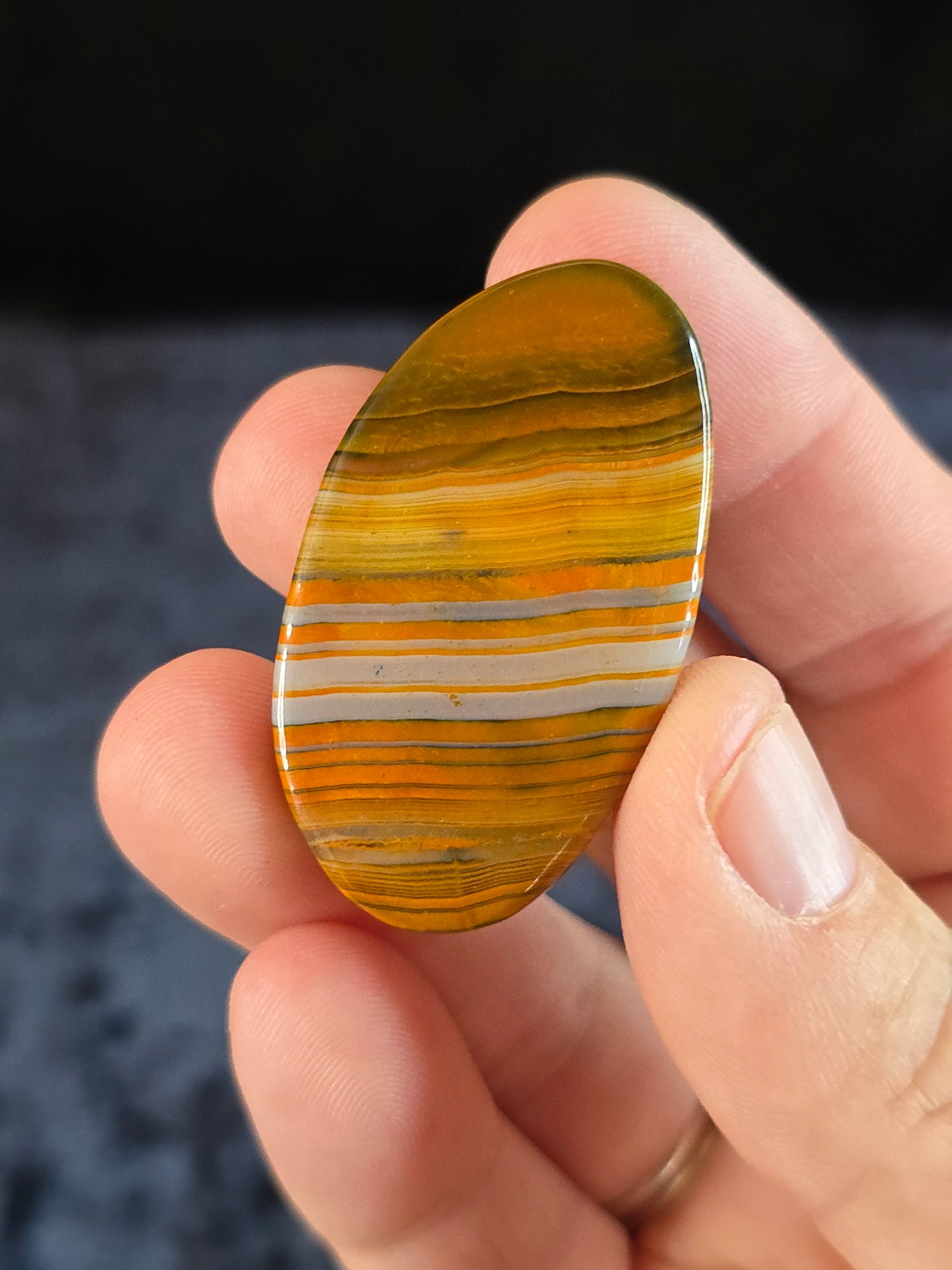 Bumblebee agate cabochon
