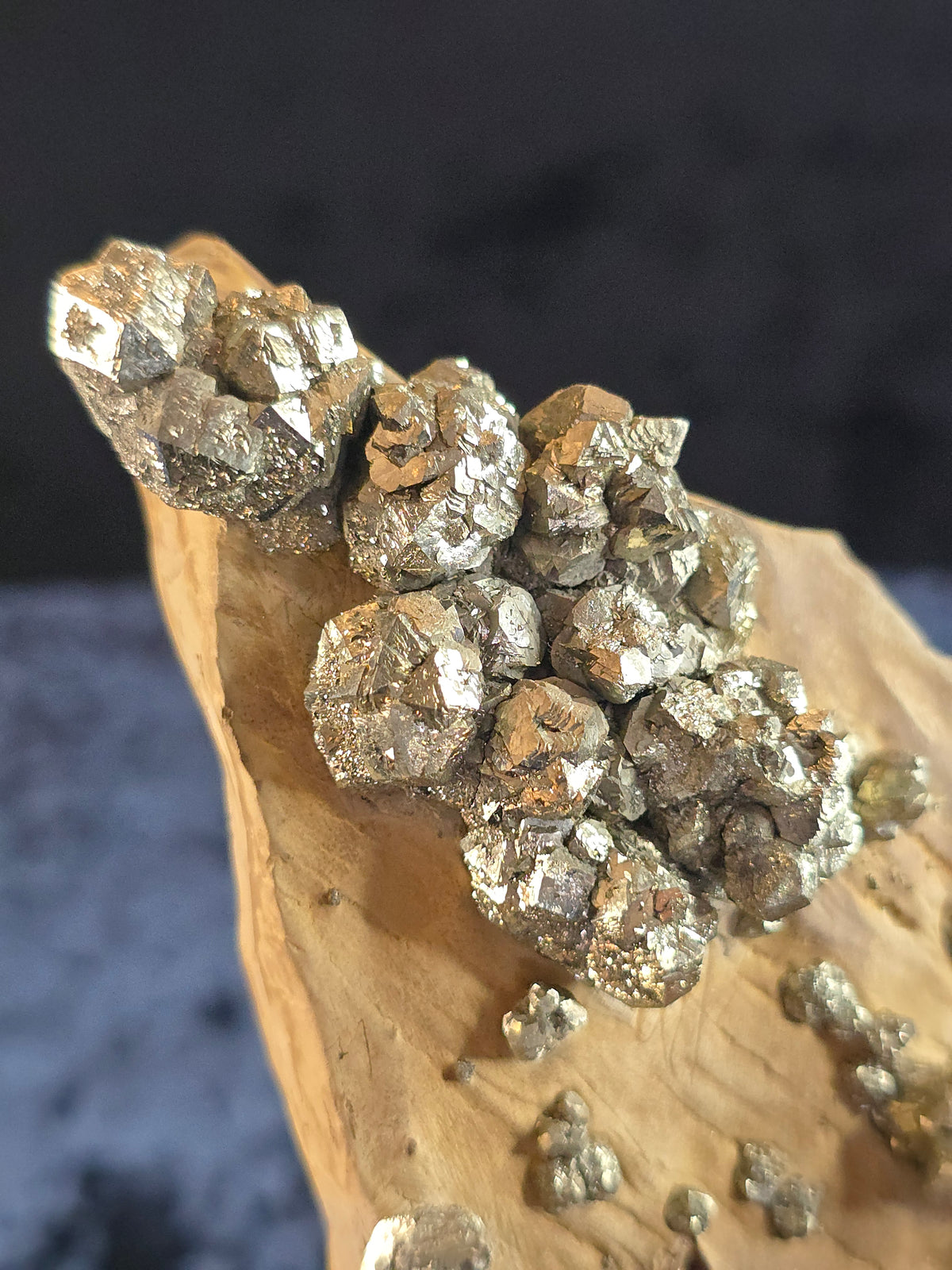 Pyrite on limestone from Pakistan