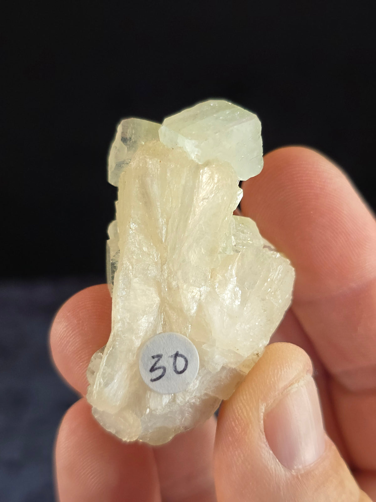 Green Apophyllite w Stilbite India