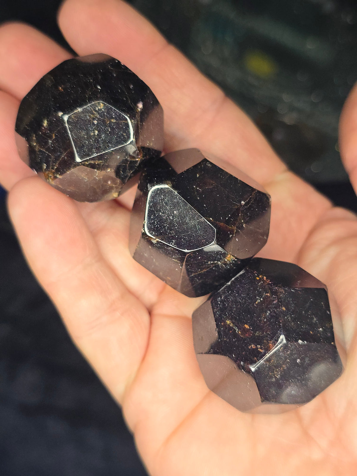 Faceted red garnet