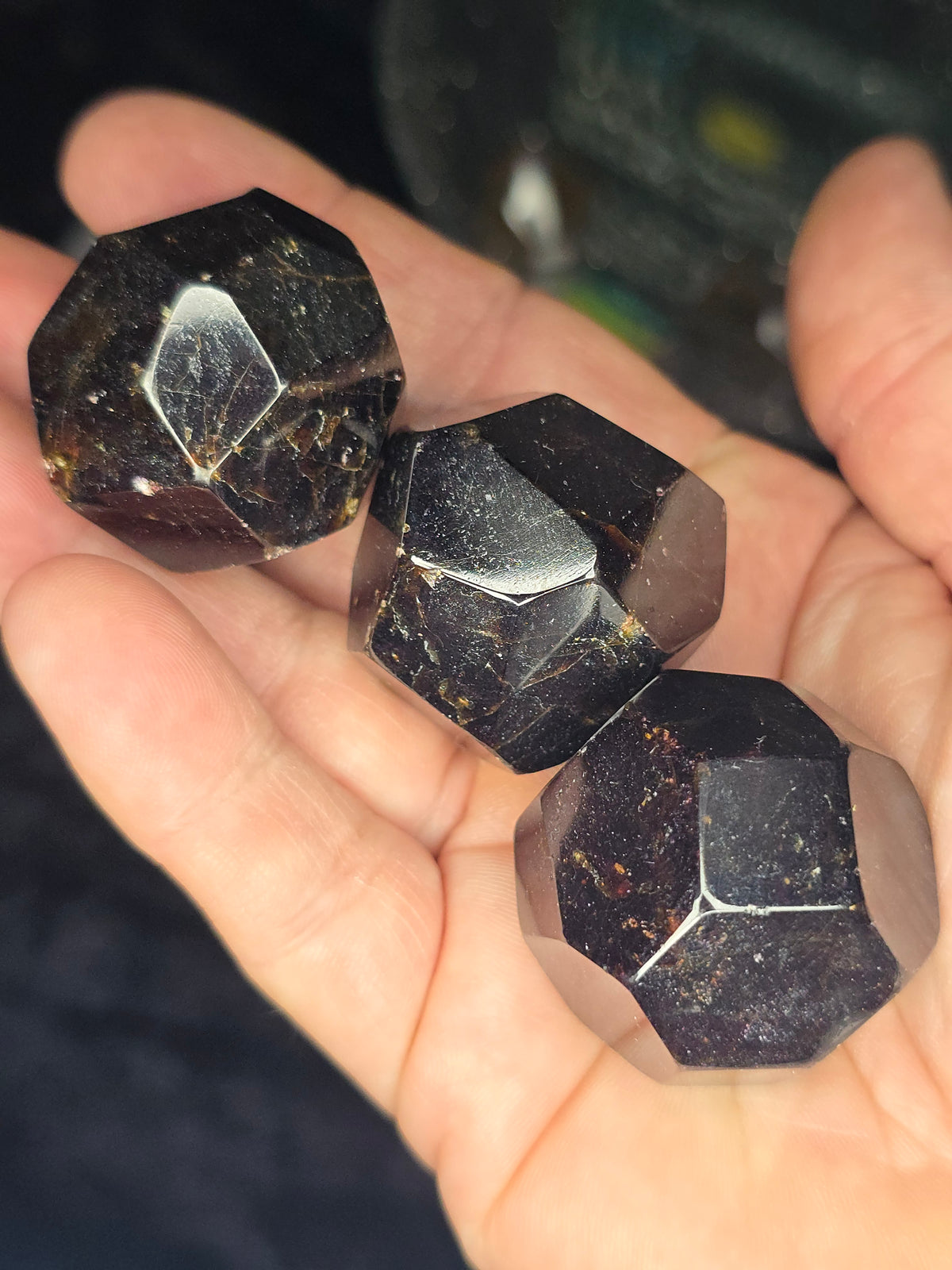 Faceted red garnet