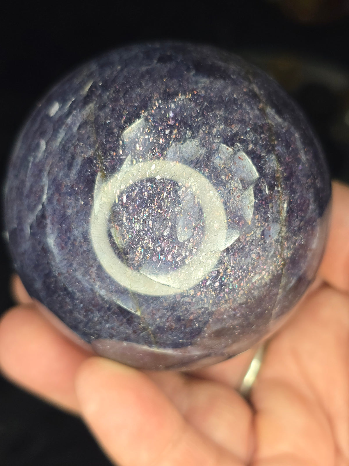Iolite w Sunstone sphere