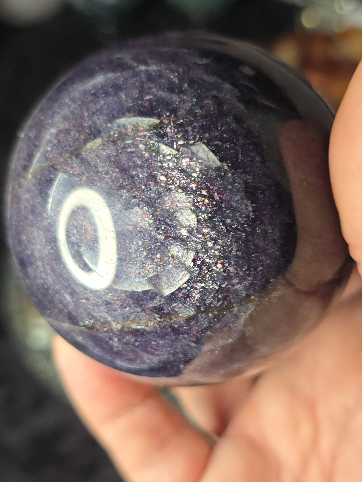 Iolite w Sunstone sphere