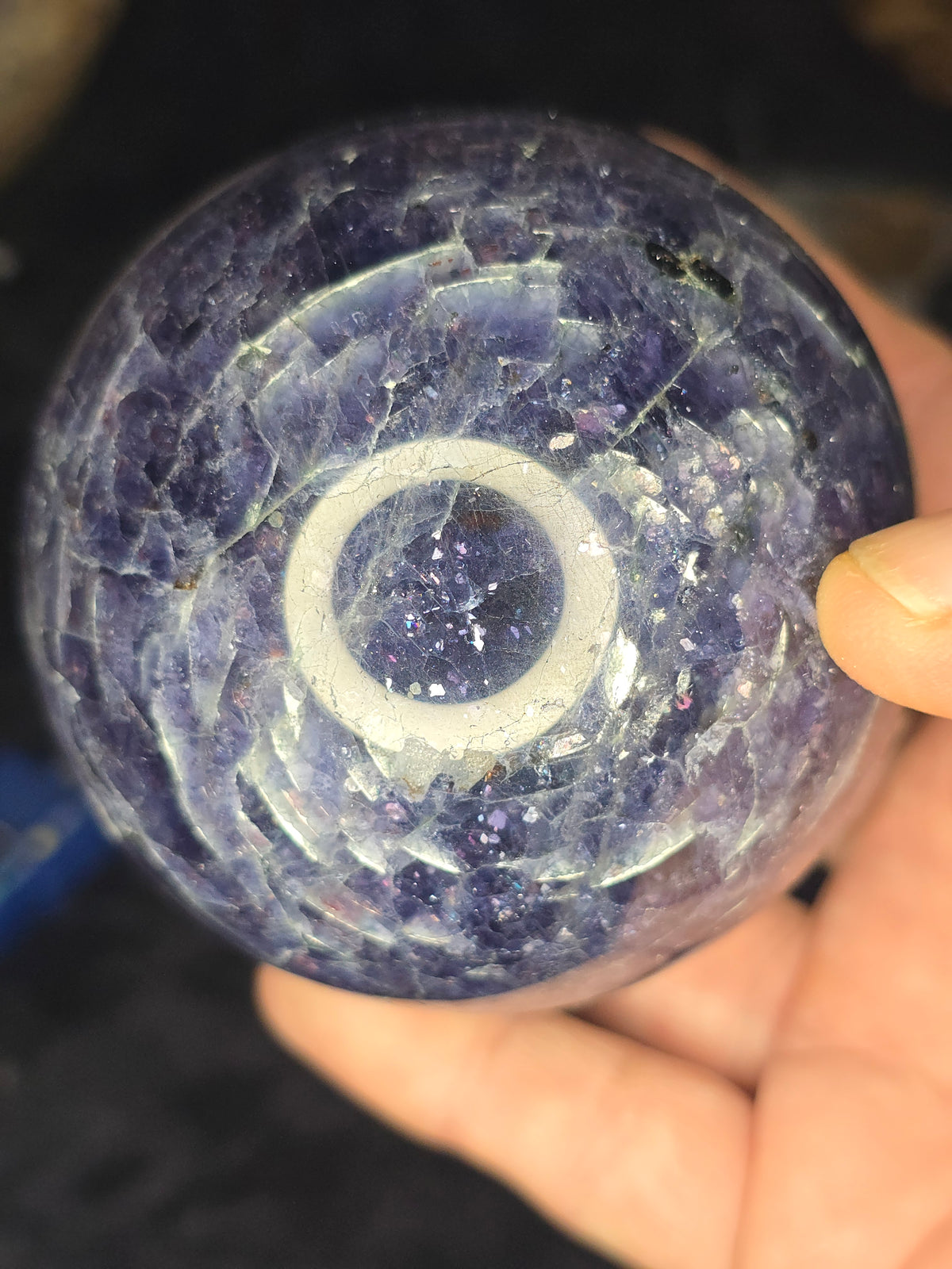 Iolite w Sunstone sphere