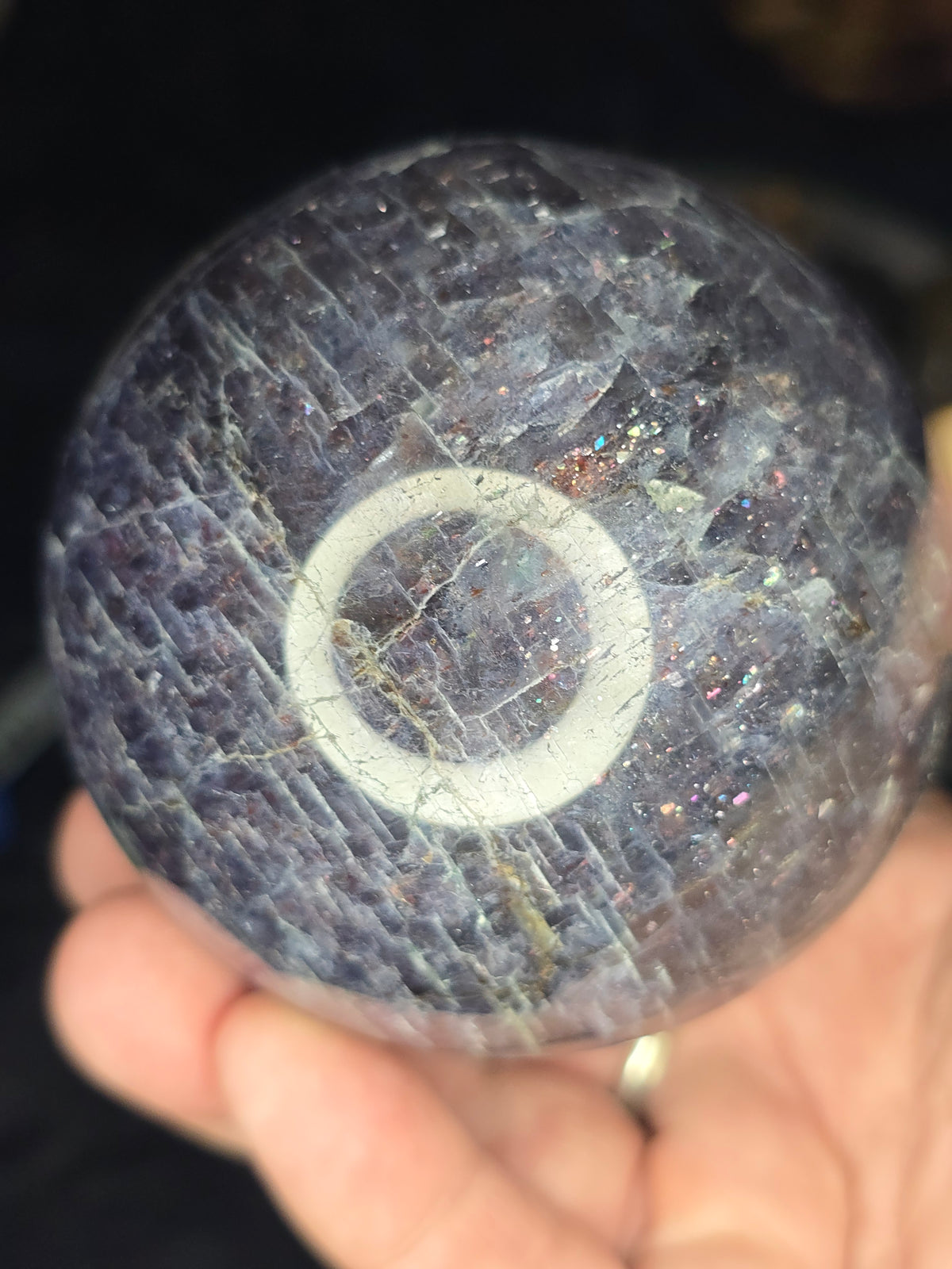 Iolite w Sunstone sphere