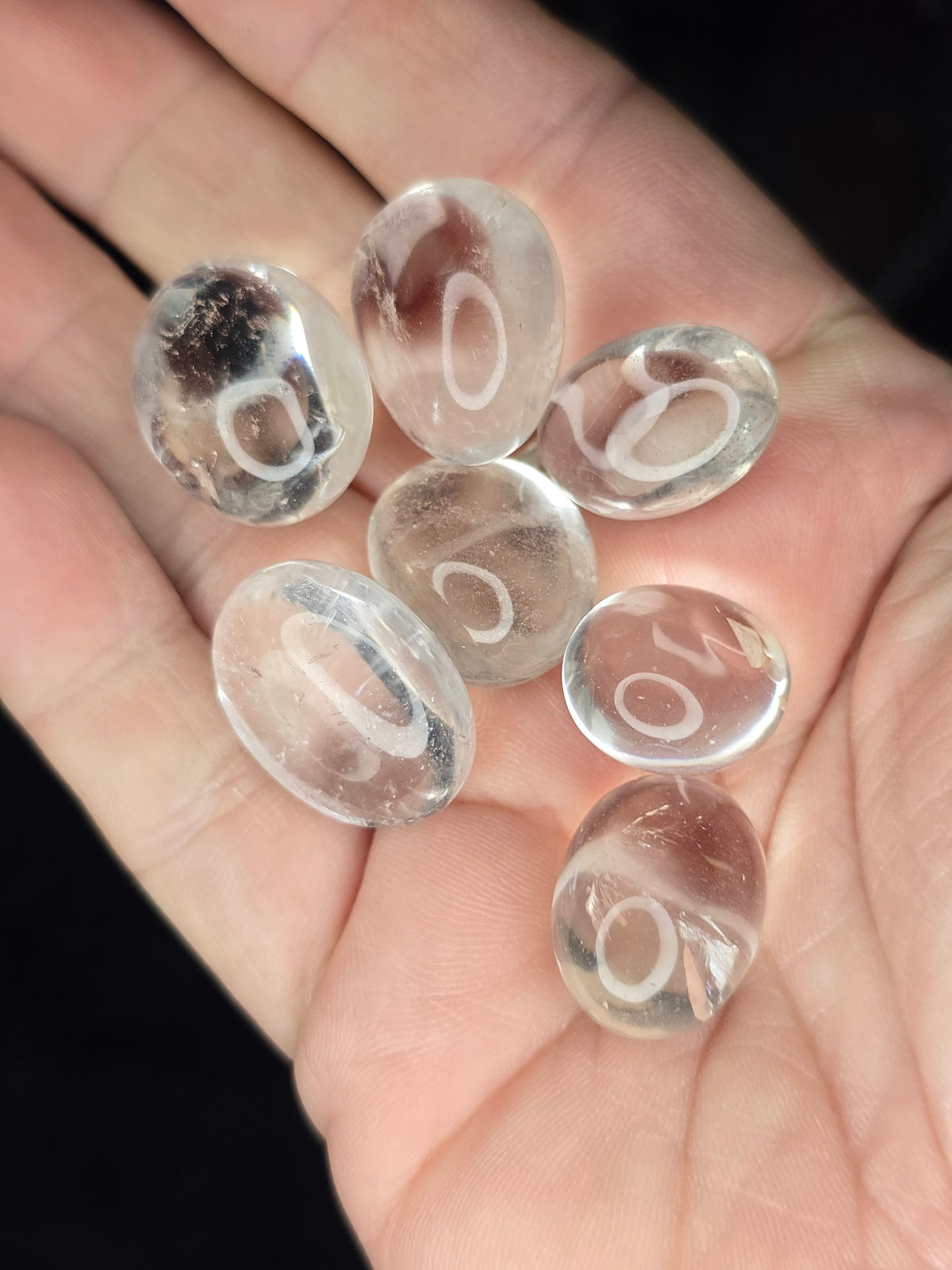 Clear quartz tumble