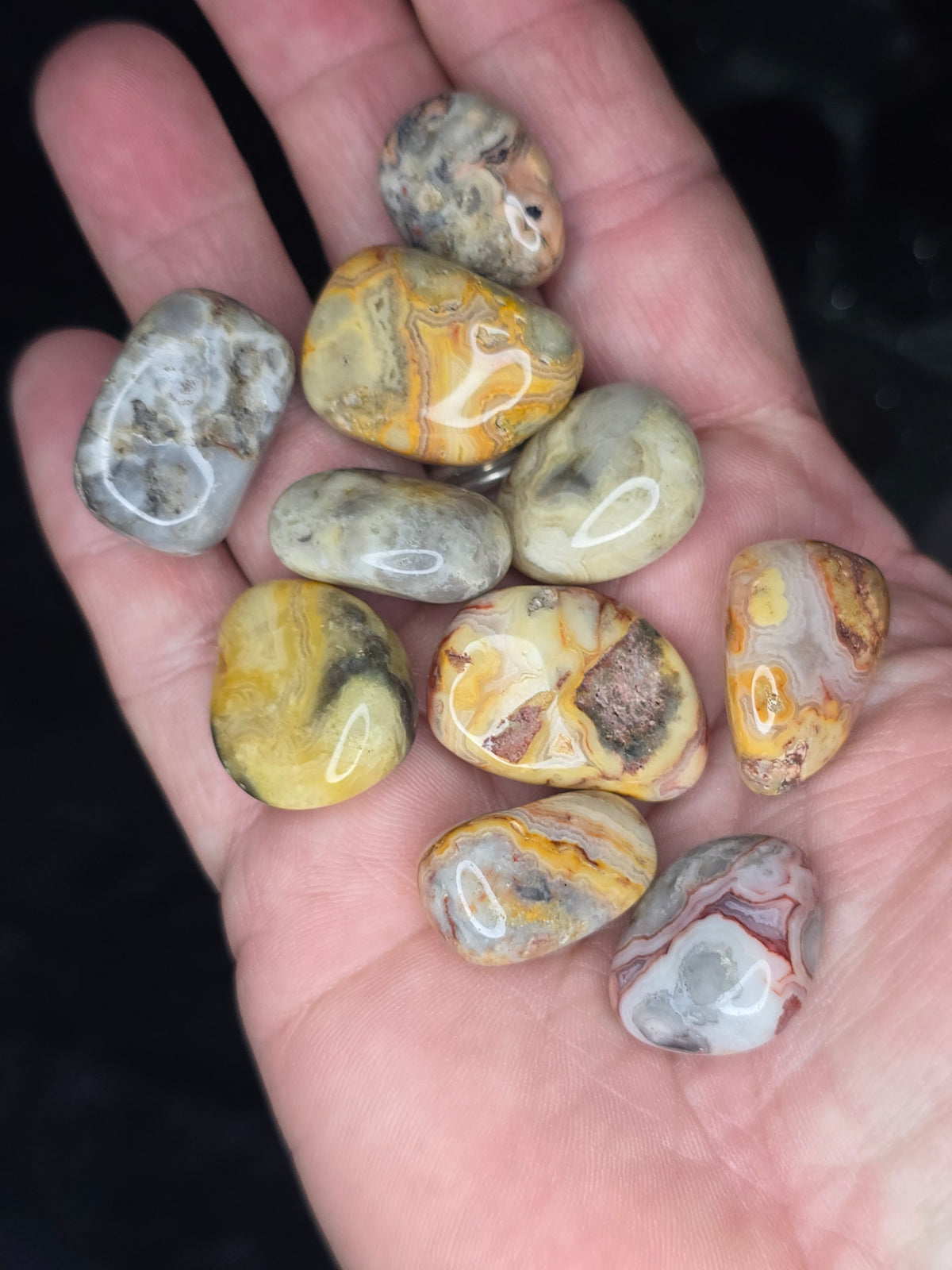 Crazy Lace Agate tumbles
