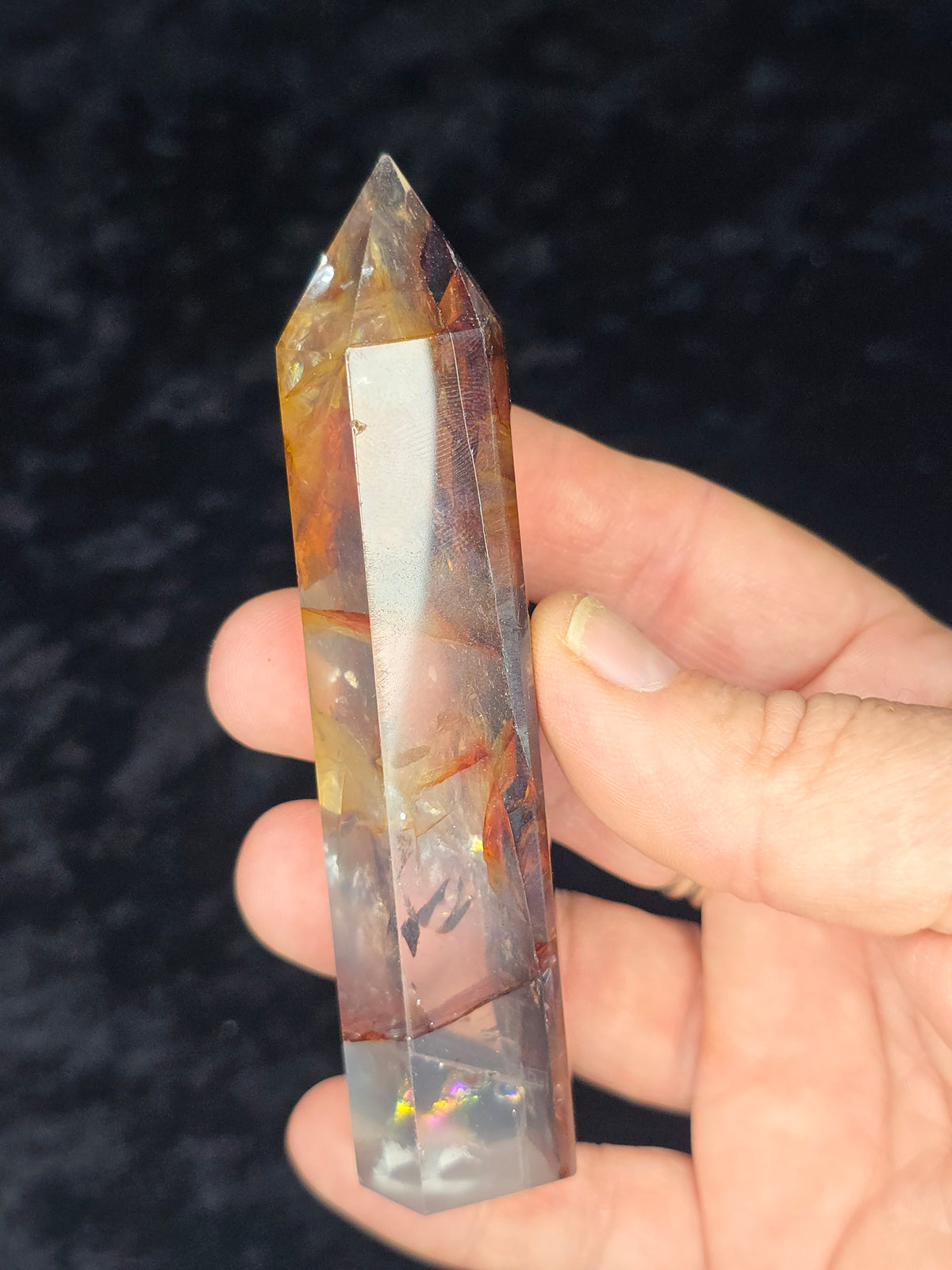 Hematoid quartz point