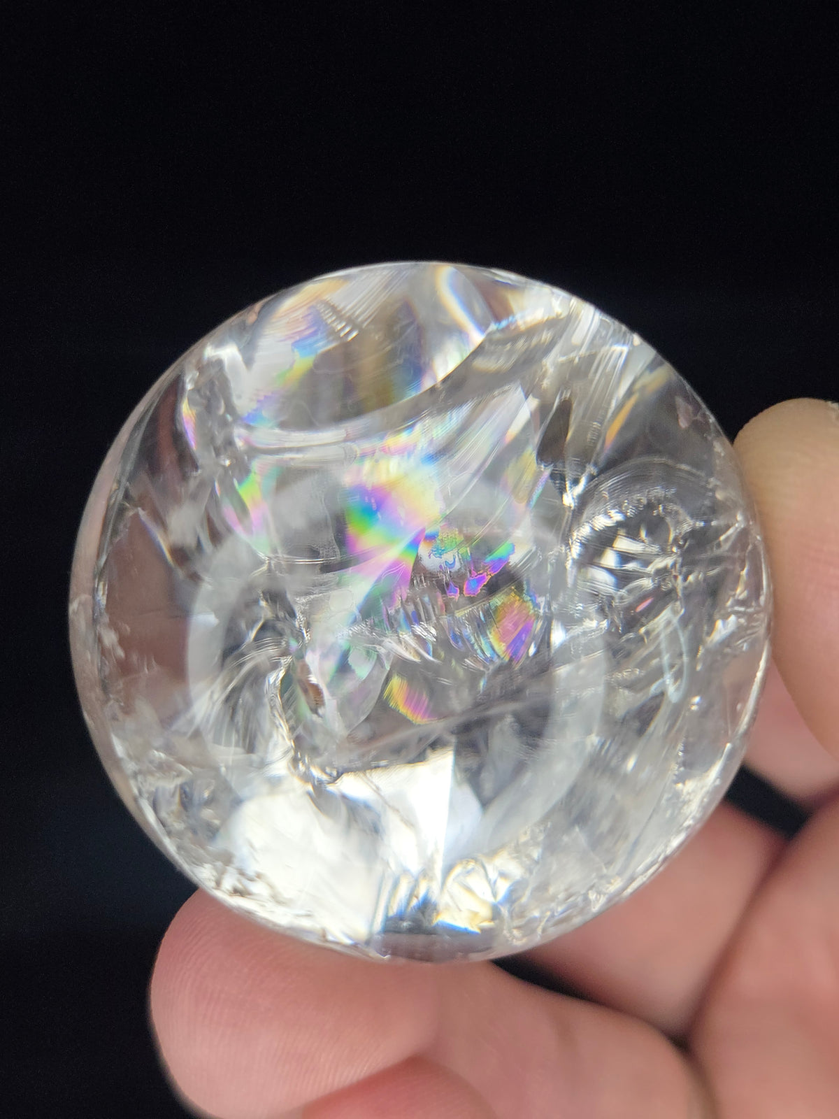 Clear quartz sphere