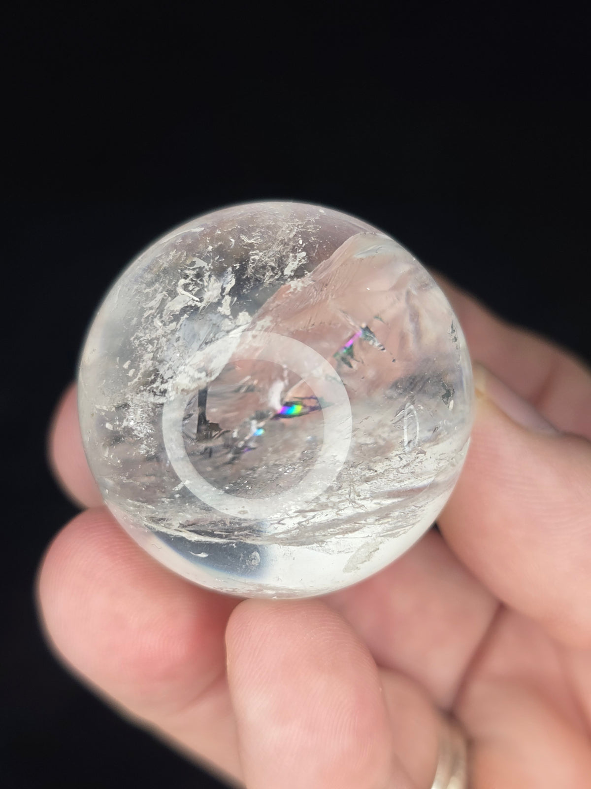 Clear quartz sphere