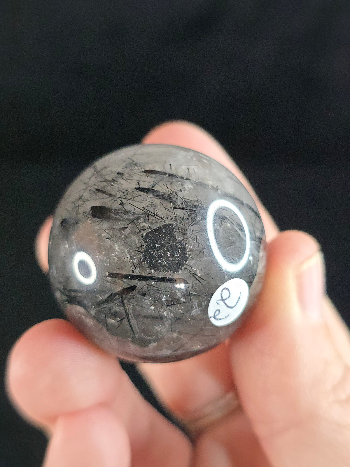 Tourmalinated Quartz sphere