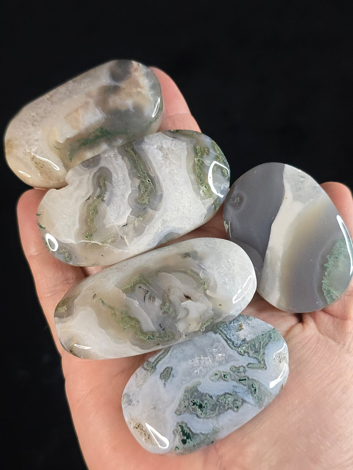 Moss Agate palm stone