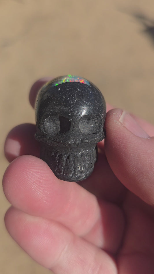 Mexican Fire opal skull