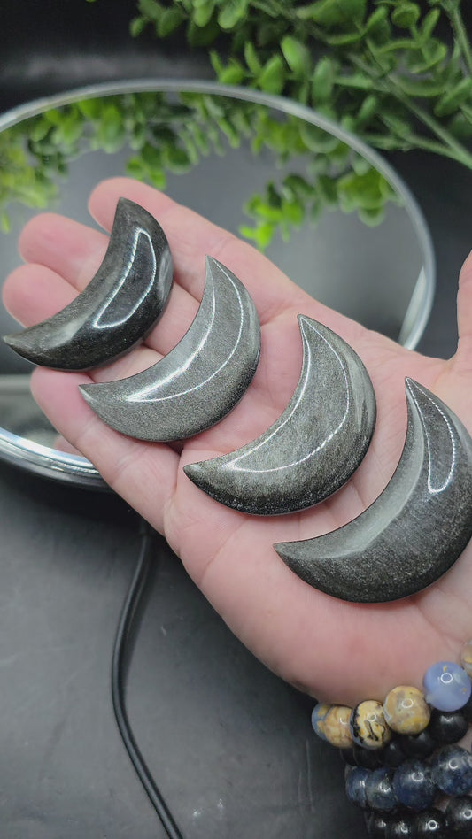 Silver sheen Obsidian moon